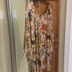 Rust colored paisley long top